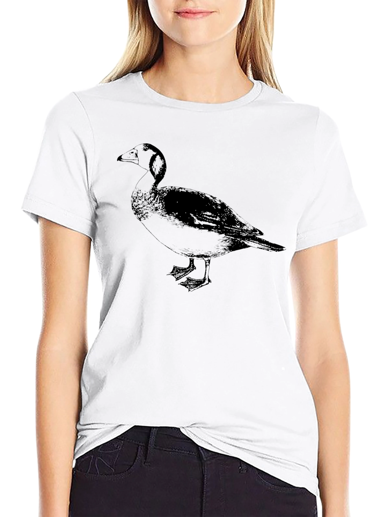 Black Goose Graphic Tee - Classic Crew Neck T-Shirt