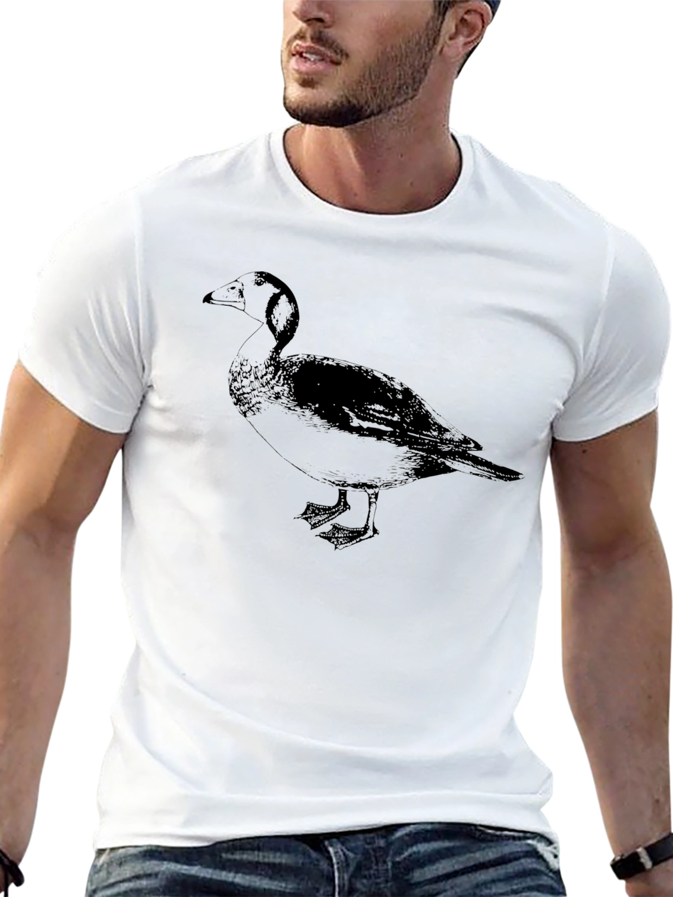 Black Goose Graphic Tee - Classic Crew Neck T-Shirt