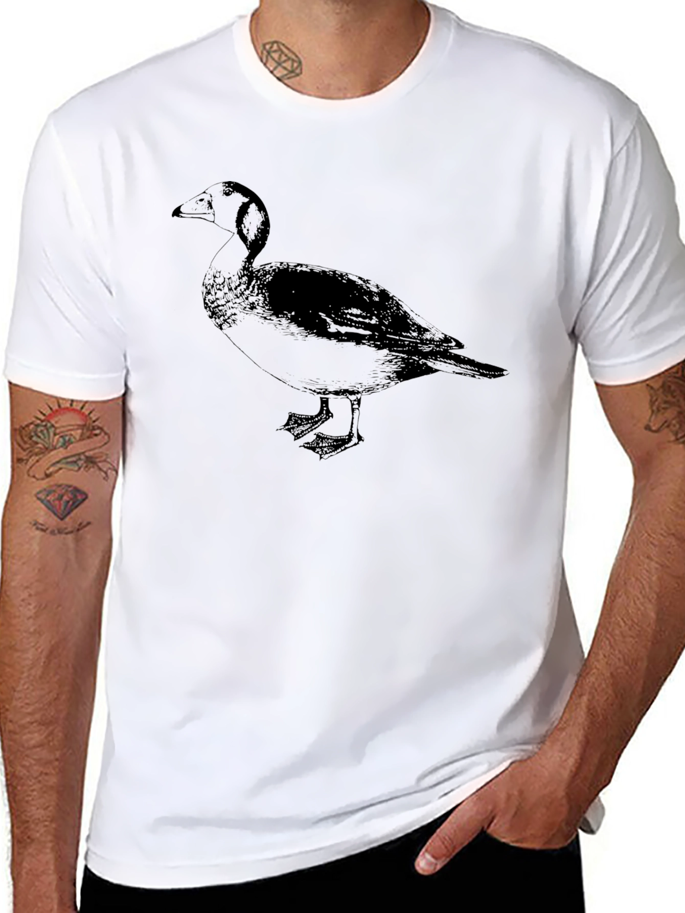 Black Goose Graphic Tee - Classic Crew Neck T-Shirt