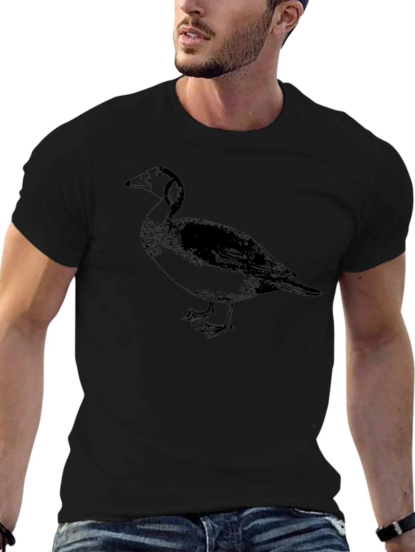 Black Goose Graphic Tee - Classic Crew Neck T-Shirt