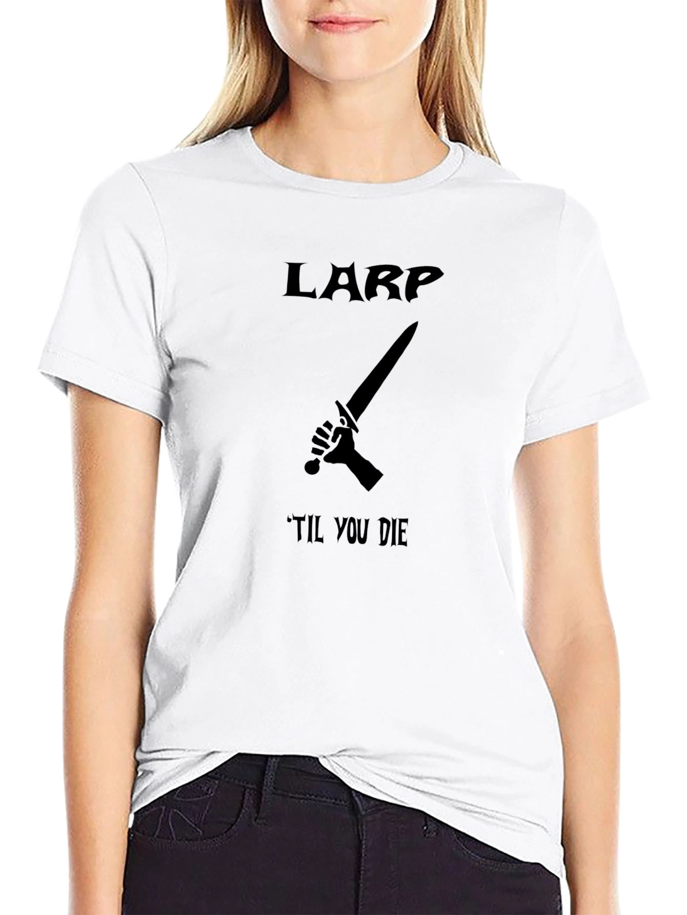 LARP Til You Die Black Graphic T-Shirt