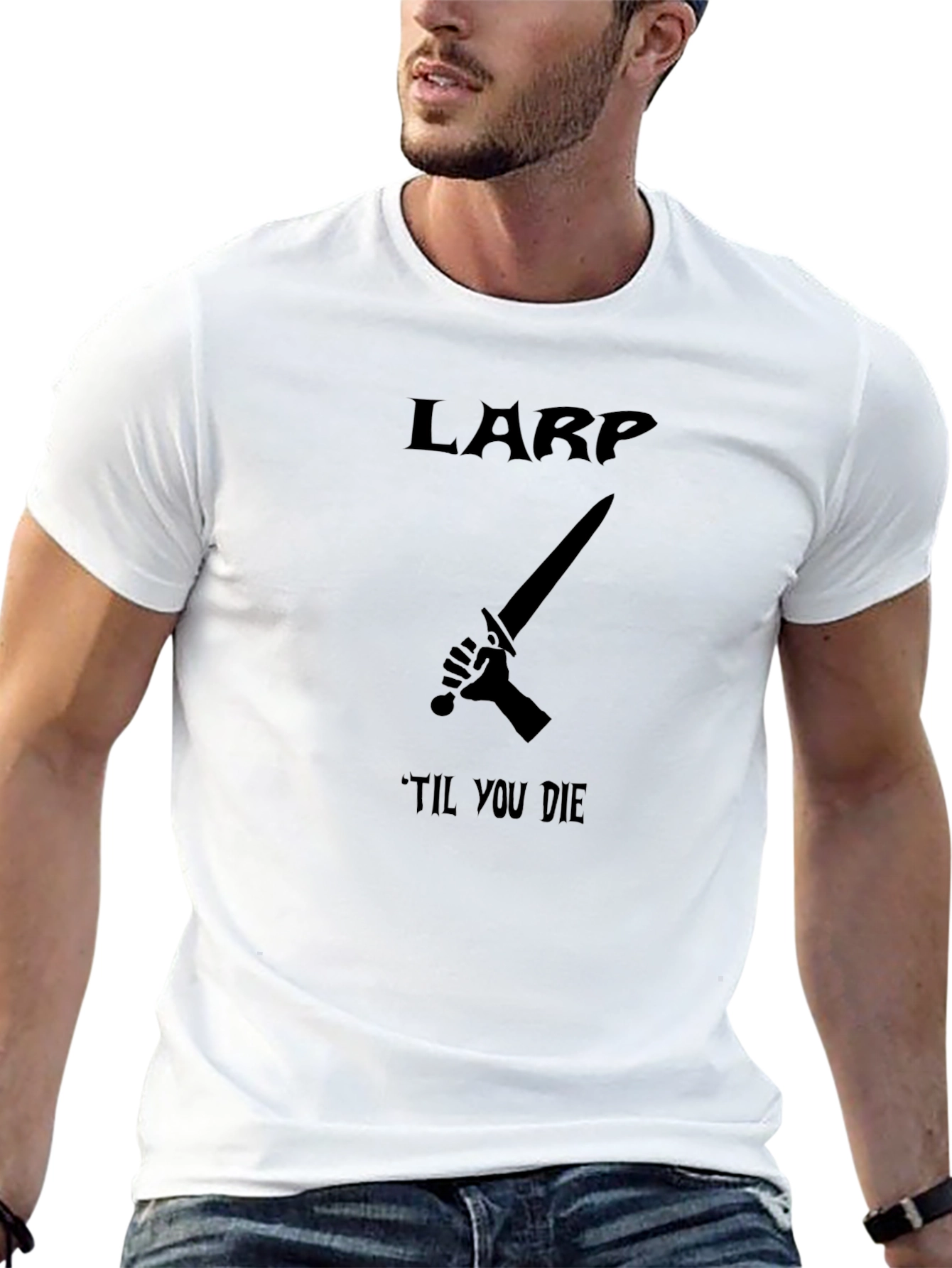 LARP Til You Die Black Graphic T-Shirt