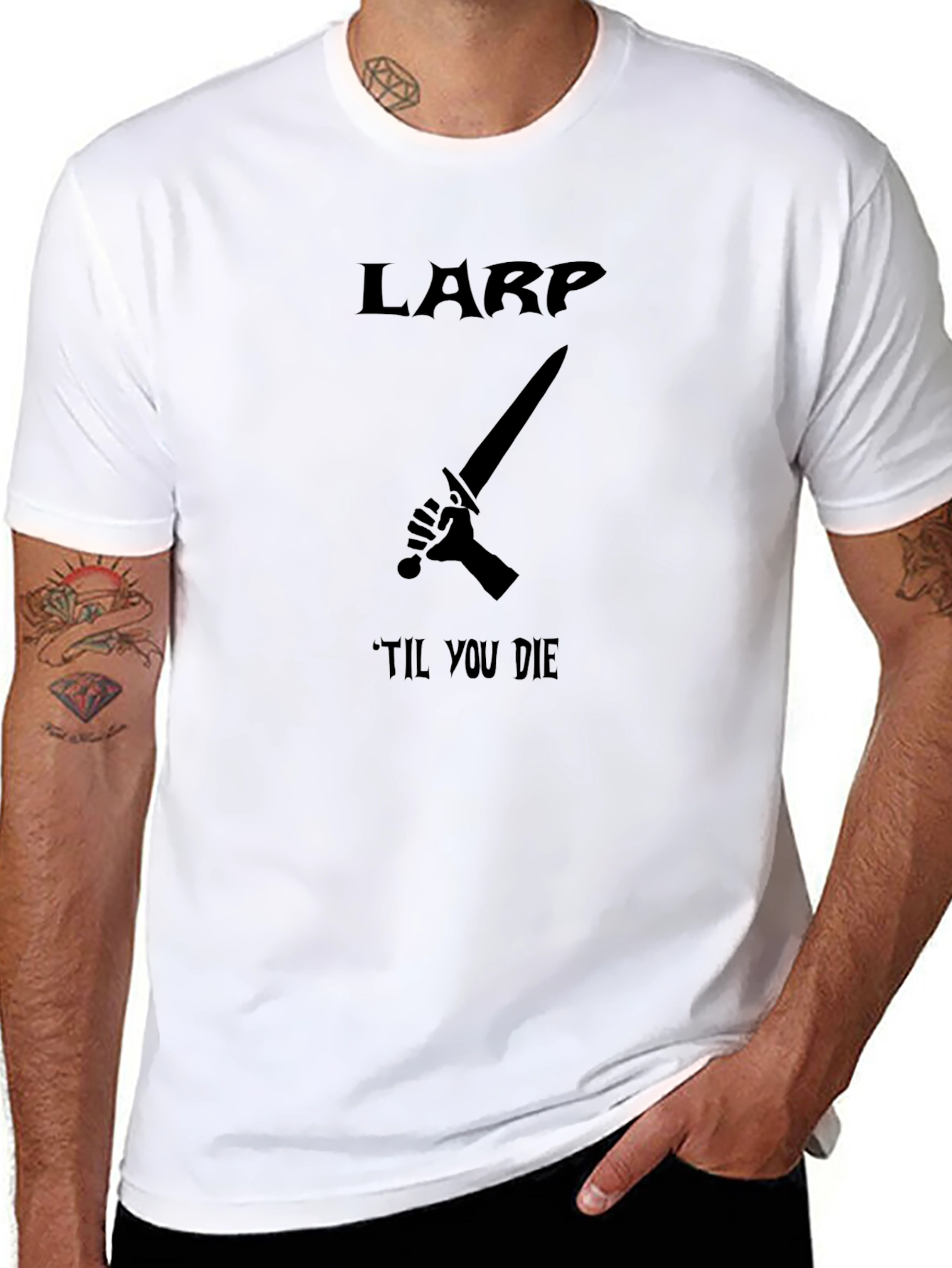 LARP Til You Die Black Graphic T-Shirt