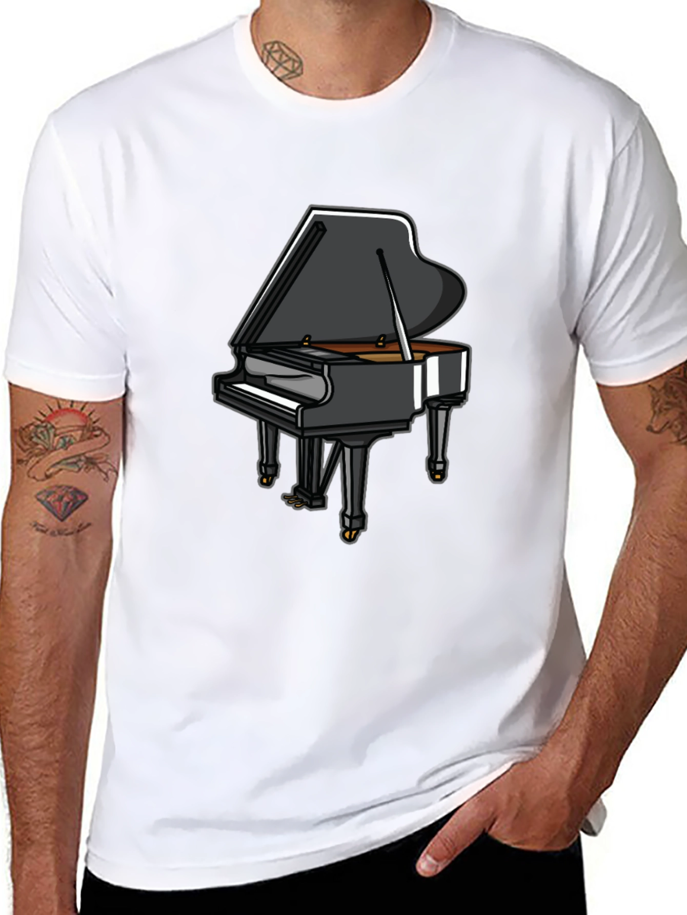 Piano Graphic Tee - Music Lovers T-Shirt