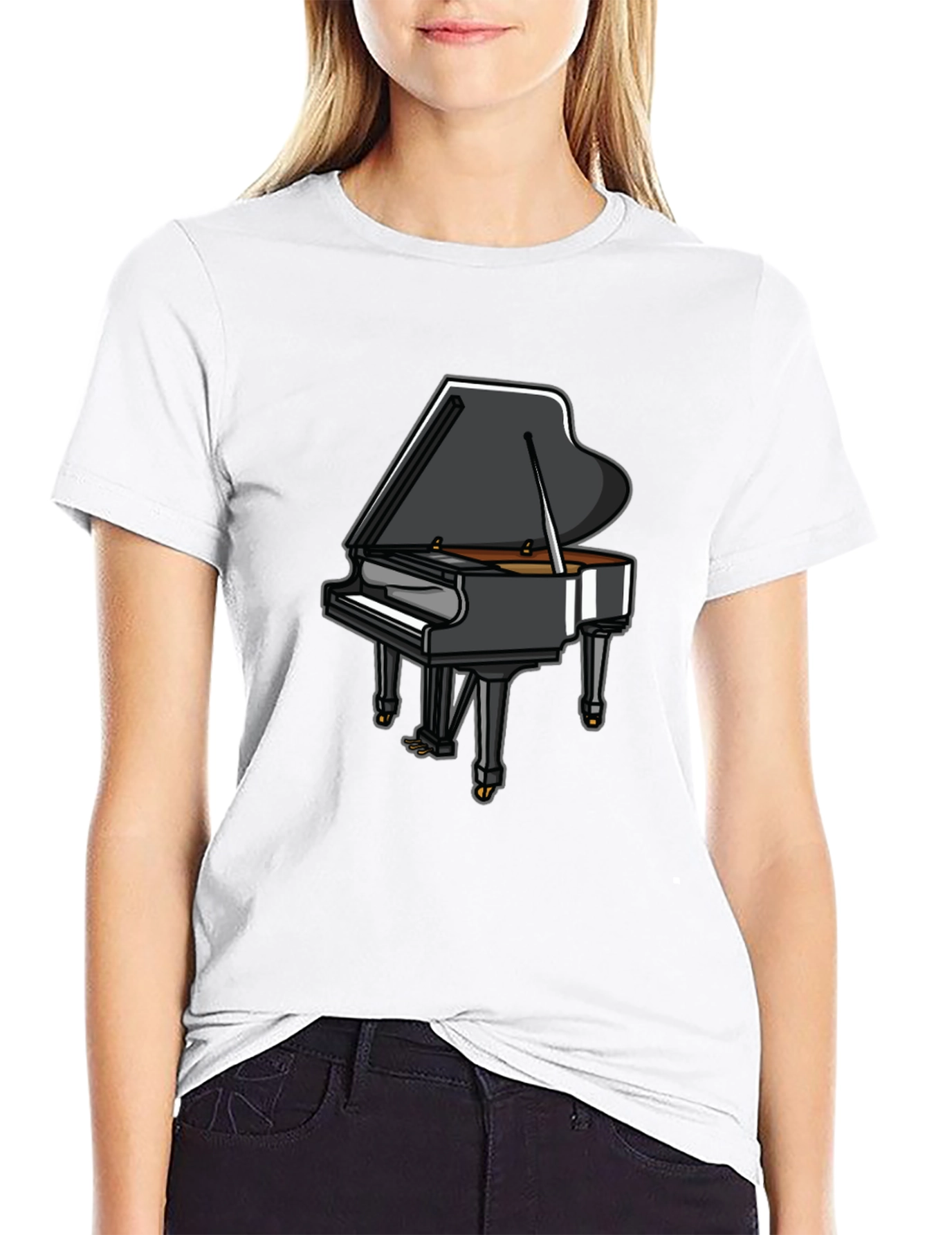 Piano Graphic Tee - Music Lovers T-Shirt