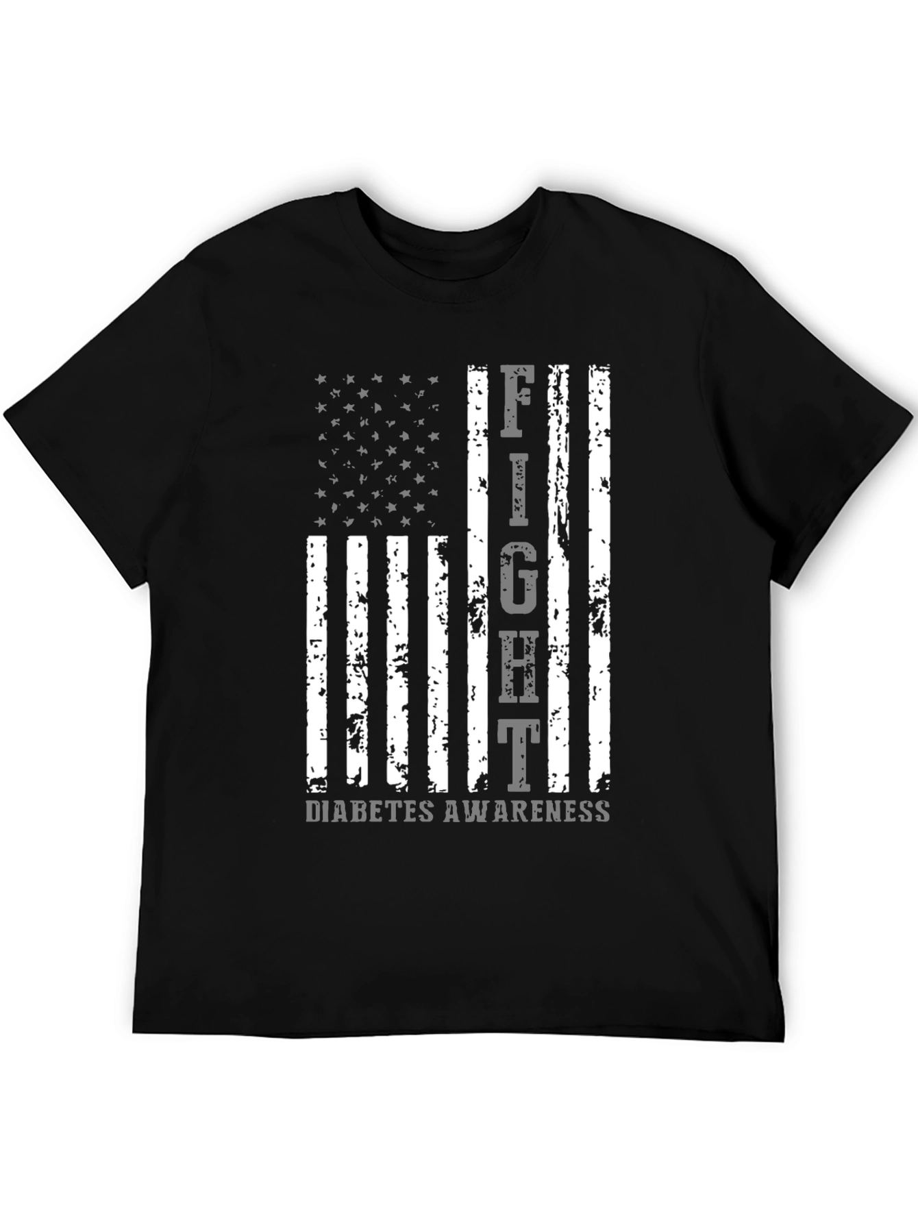 Fight Diabetes Awareness American Flag T-Shirt