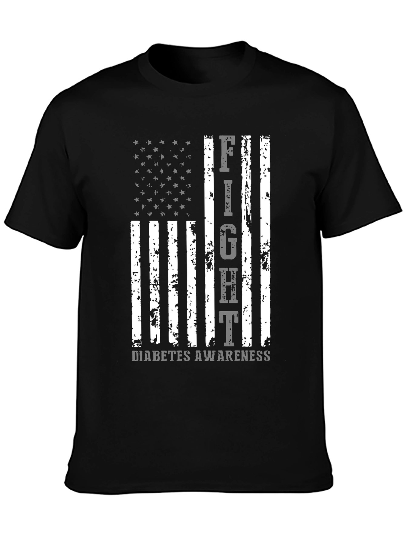 Fight Diabetes Awareness American Flag T-Shirt
