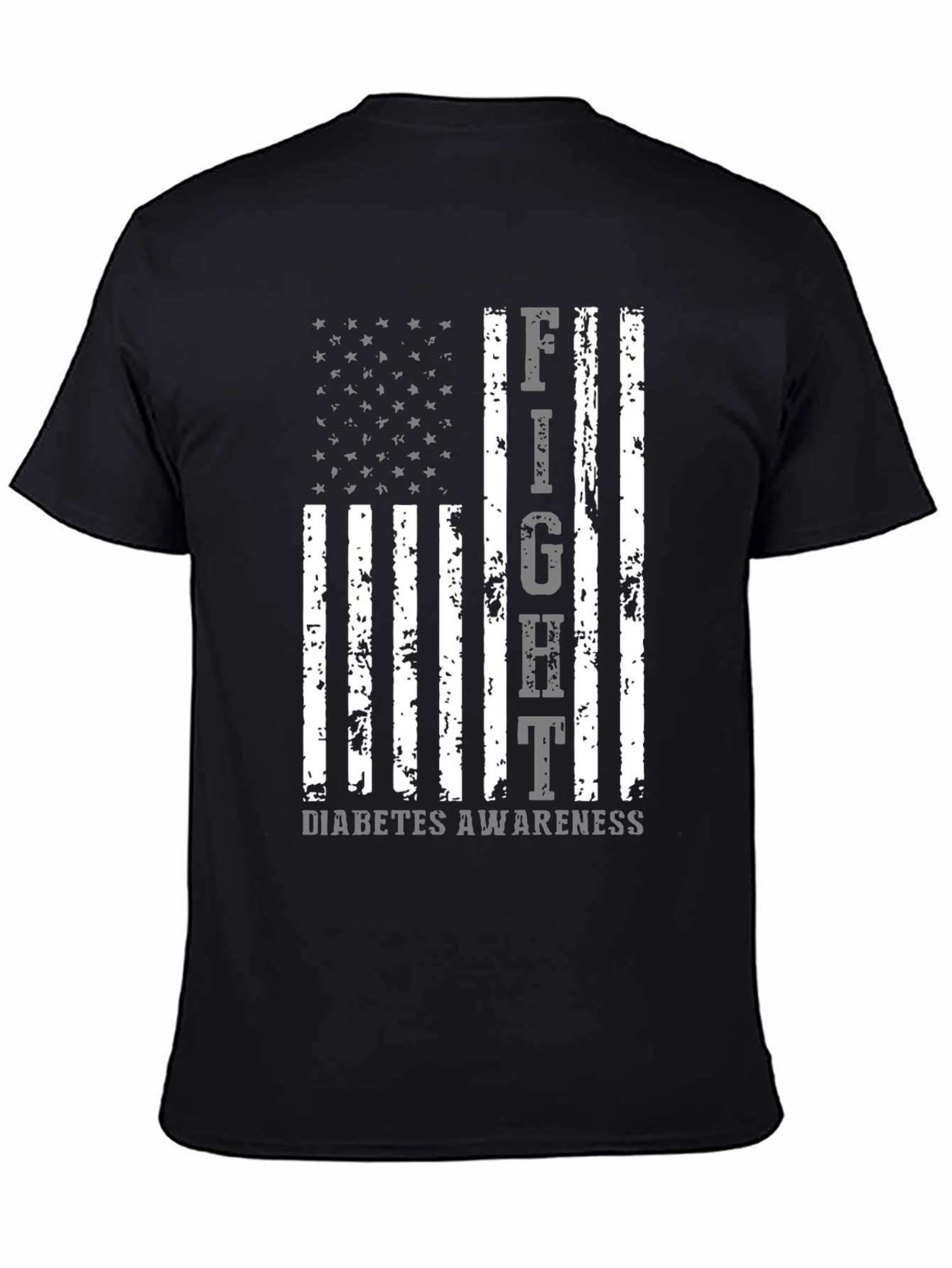 Fight Diabetes Awareness American Flag T-Shirt