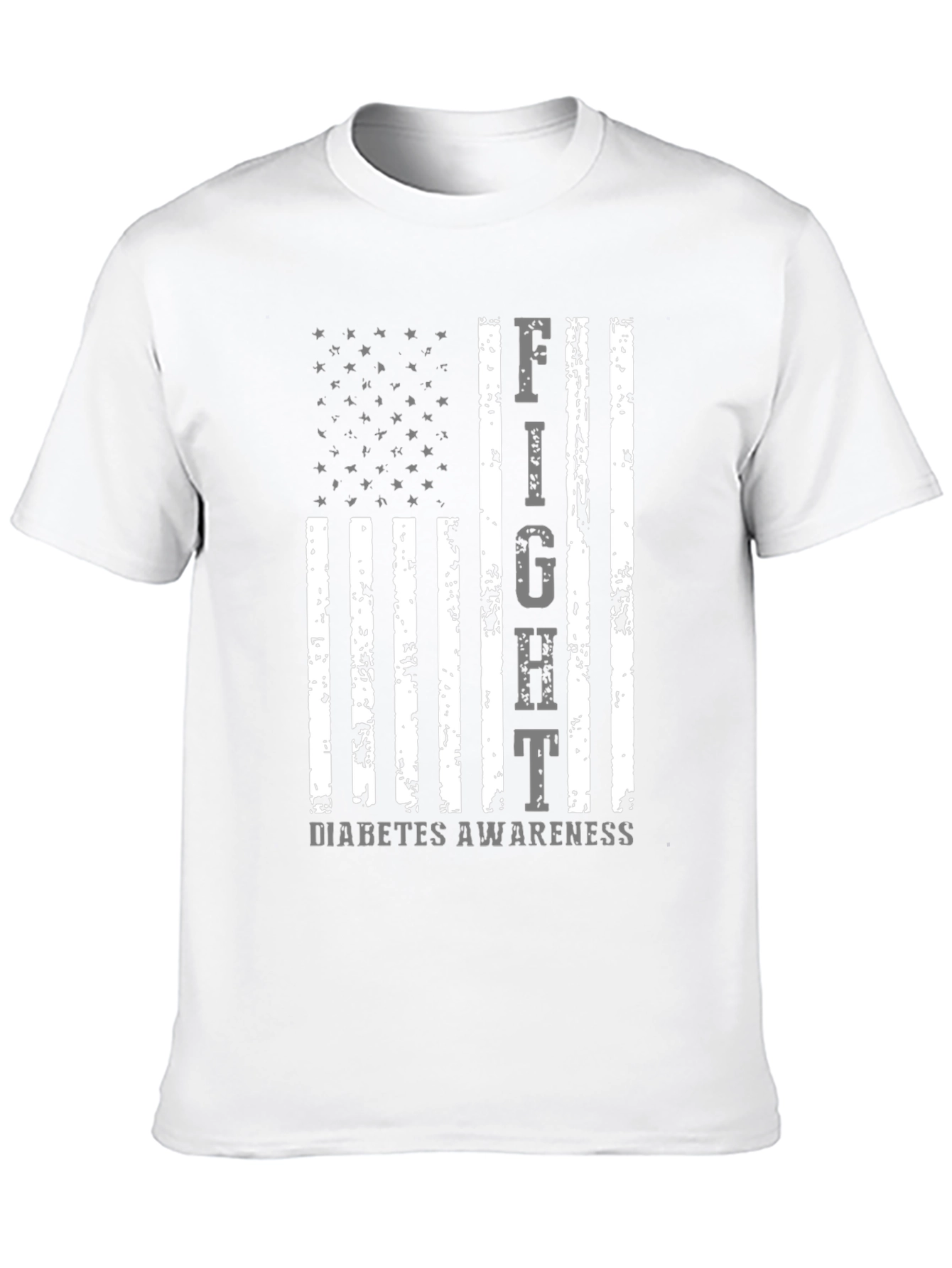 Fight Diabetes Awareness American Flag T-Shirt