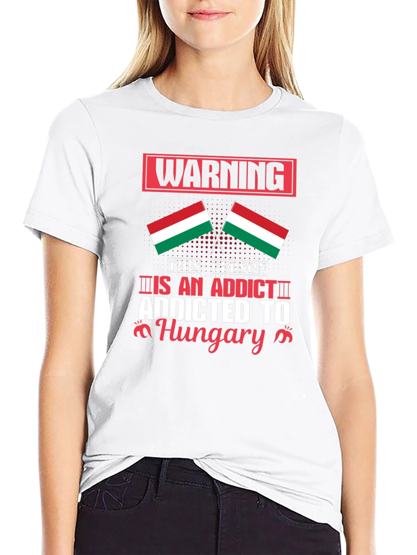 Hungary Addict T-Shirt Flag Design Novelty Top