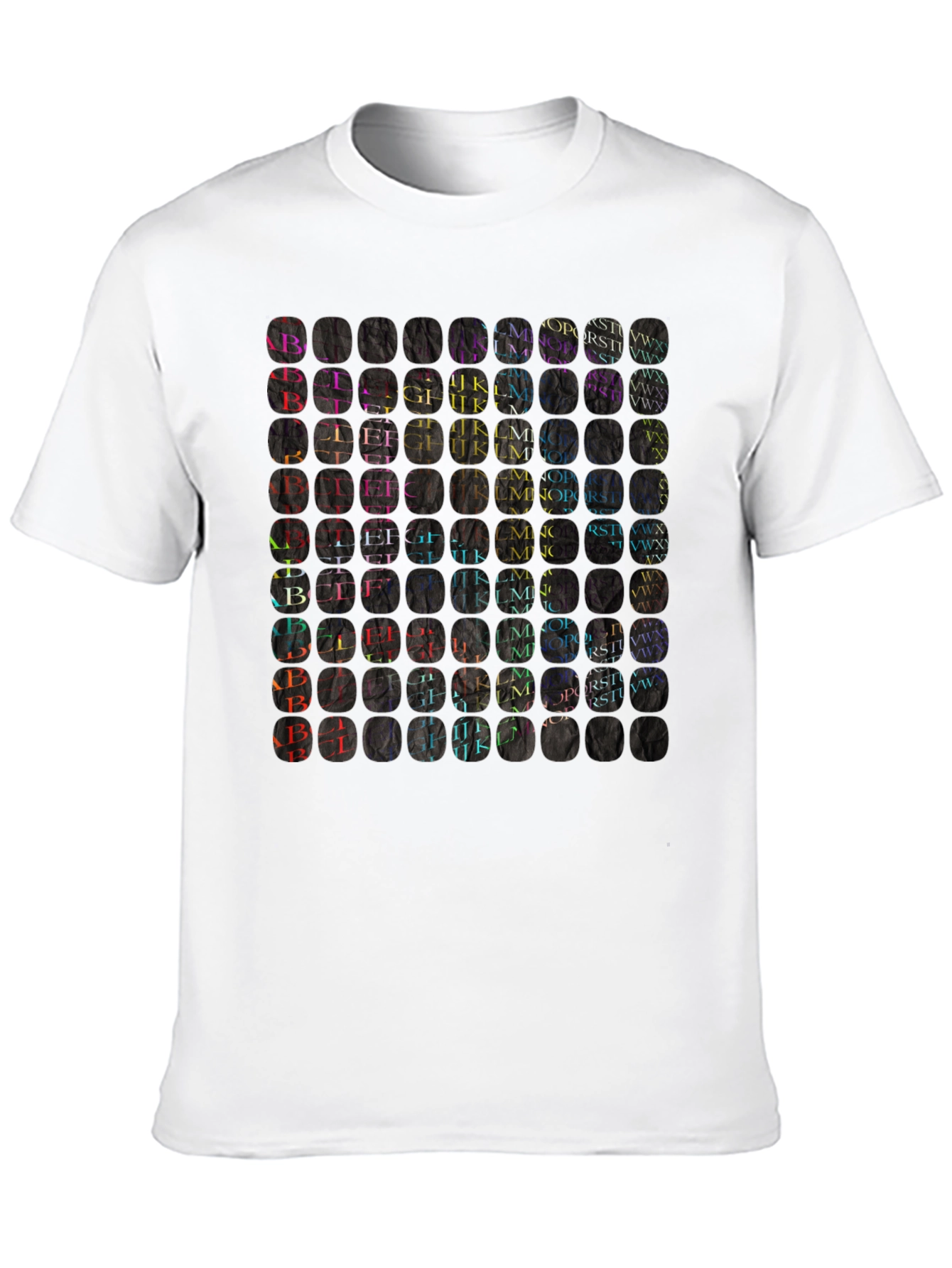 Alphabet Letter Art Print Crewneck T-Shirt