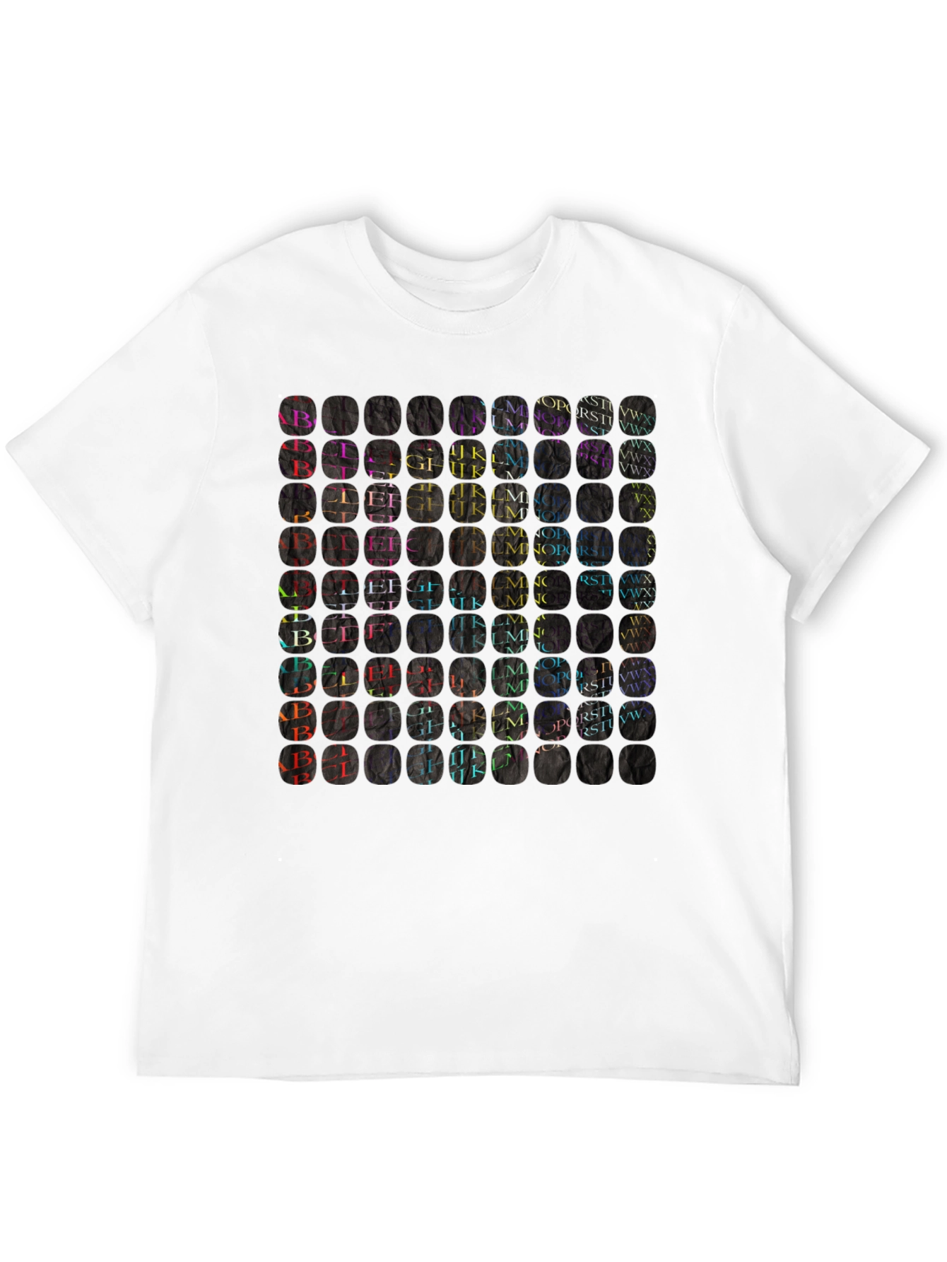 Alphabet Letter Art Print Crewneck T-Shirt