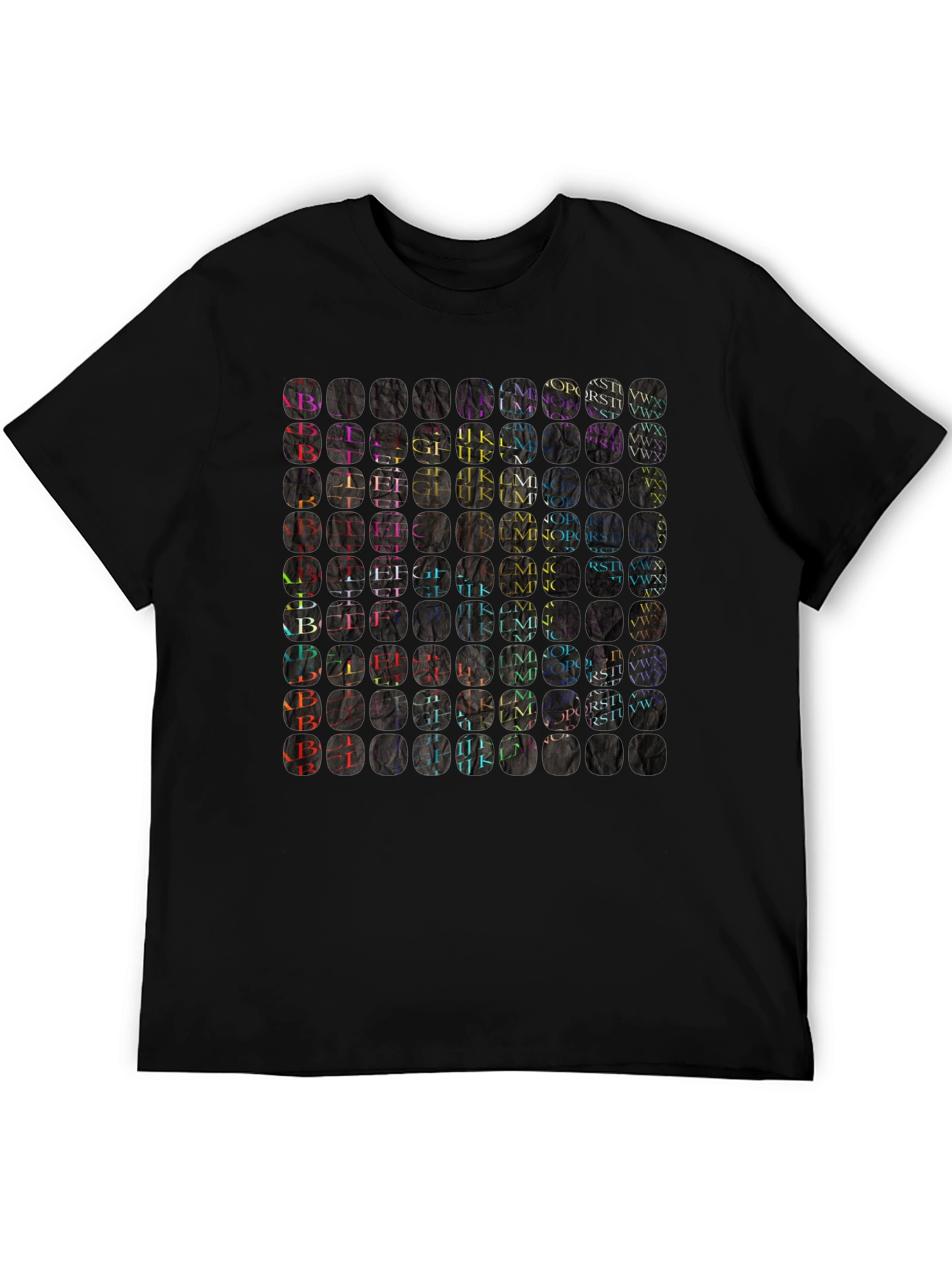 Alphabet Letter Art Print Crewneck T-Shirt