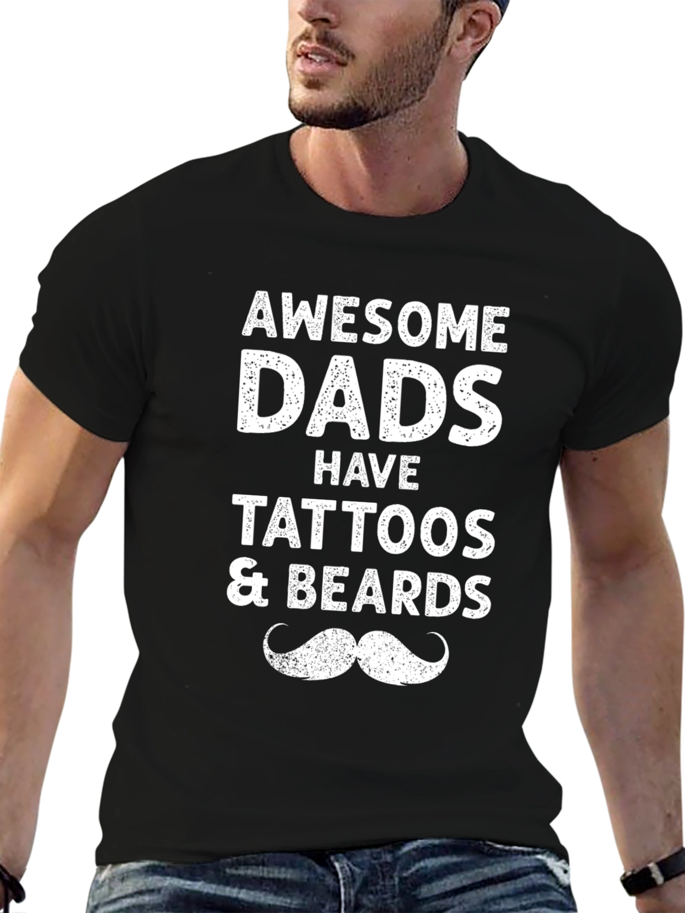 Awesome Dads Tattoos & Beards Graphic Tee