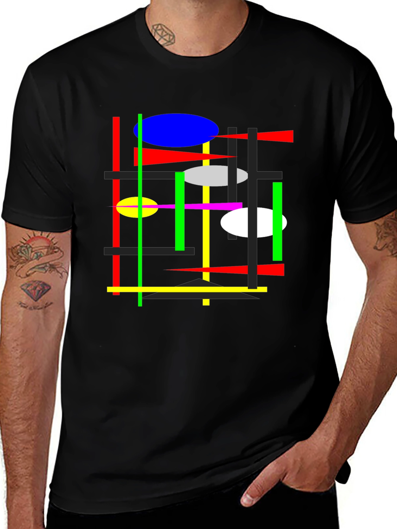 Abstract Graphic Tee - Mens Black T-Shirt