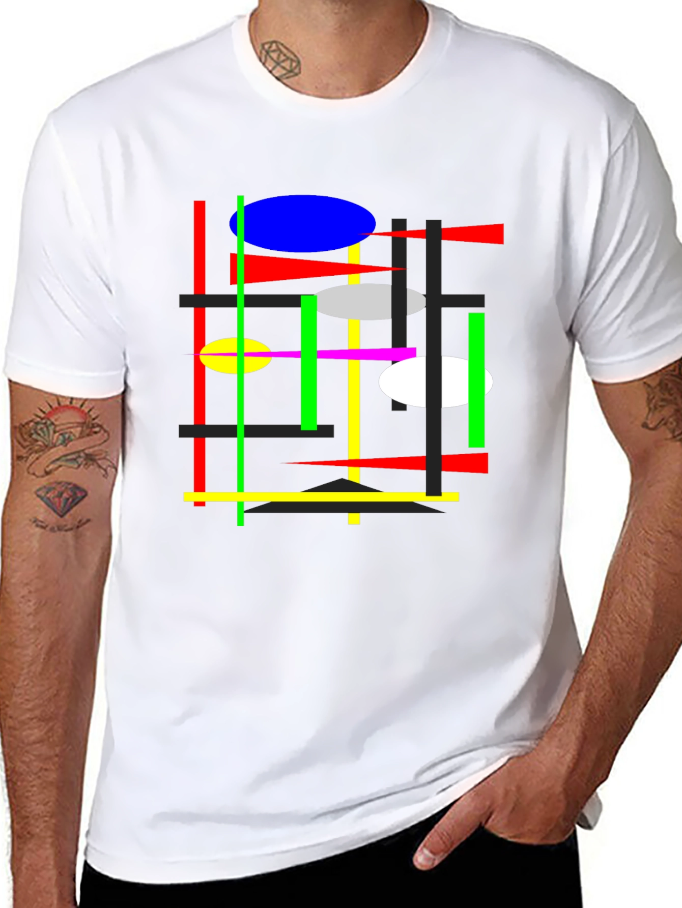 Abstract Graphic Tee - Mens Black T-Shirt