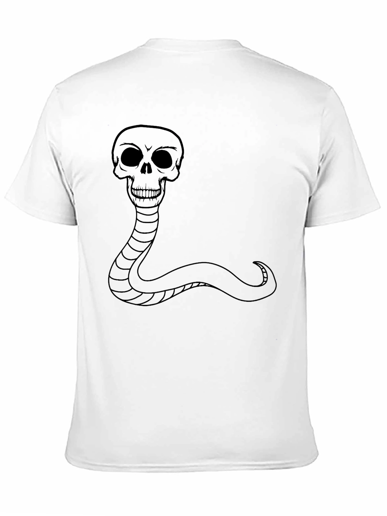 Skull Snake Graphic T-Shirt - Black Cotton Tee