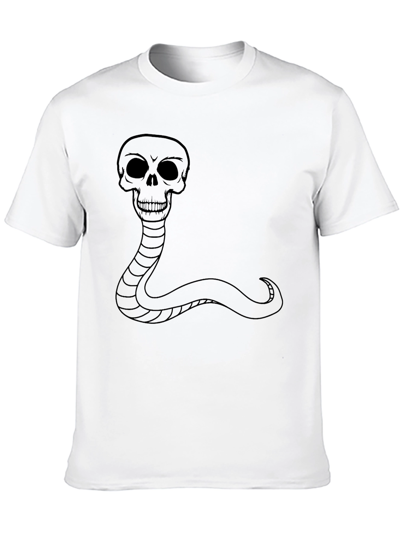 Skull Snake Graphic T-Shirt - Black Cotton Tee