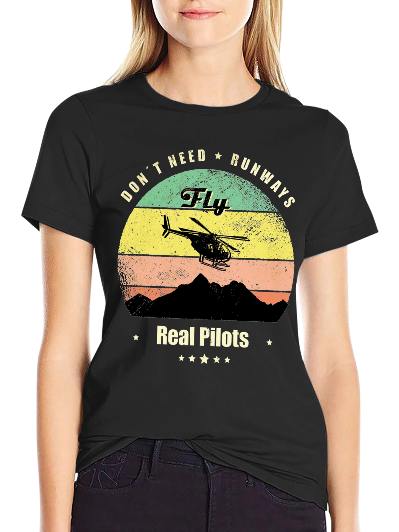 Real Pilots Fly Helicopter T-Shirt