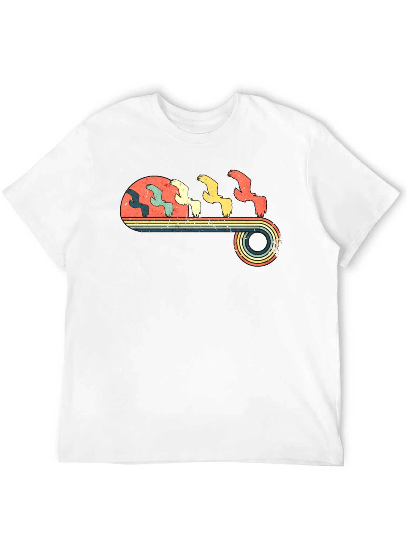 Retro Birds Graphic Tee - Black T-Shirt