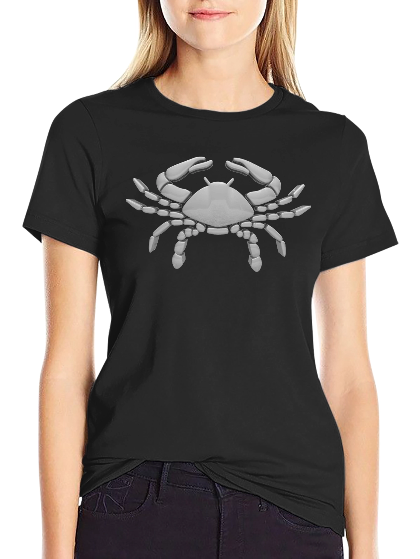 Crab Graphic T-Shirt - Black Cotton Tee