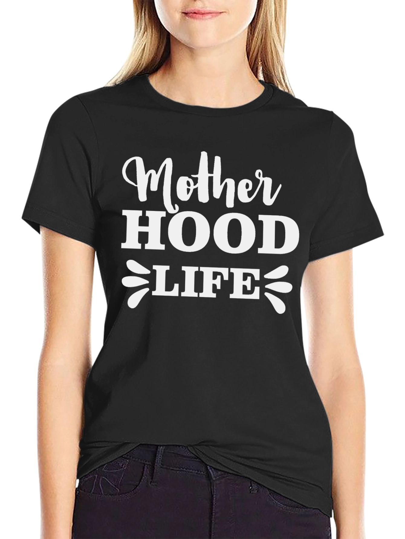Motherhood Life Graphic T-Shirt - Black