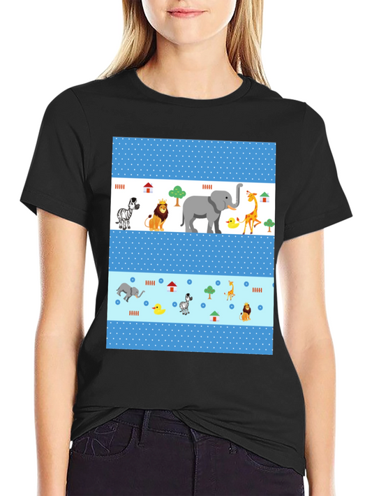 Fun Animal Print Tee - Black Casual Shirt