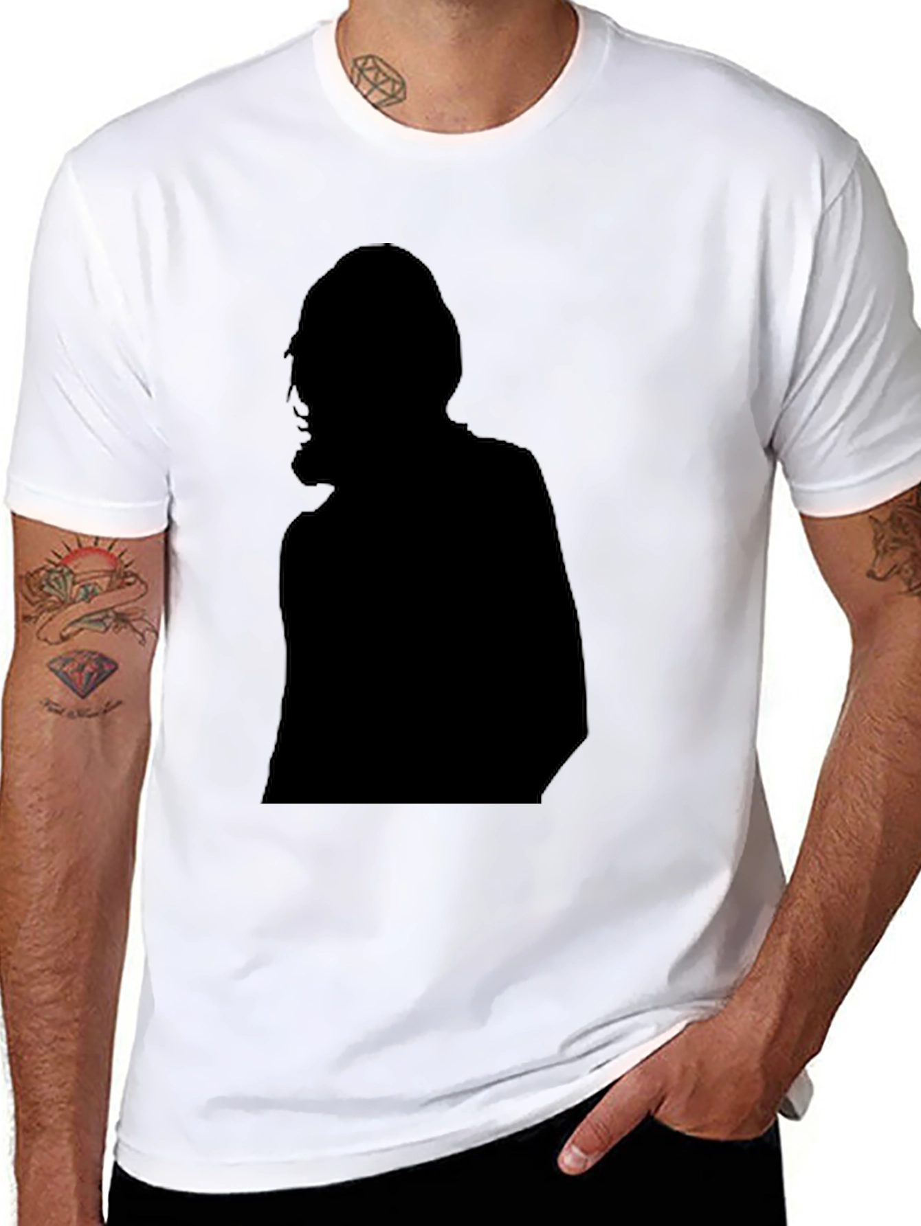 Silhouette Graphic Black Tee Shirt