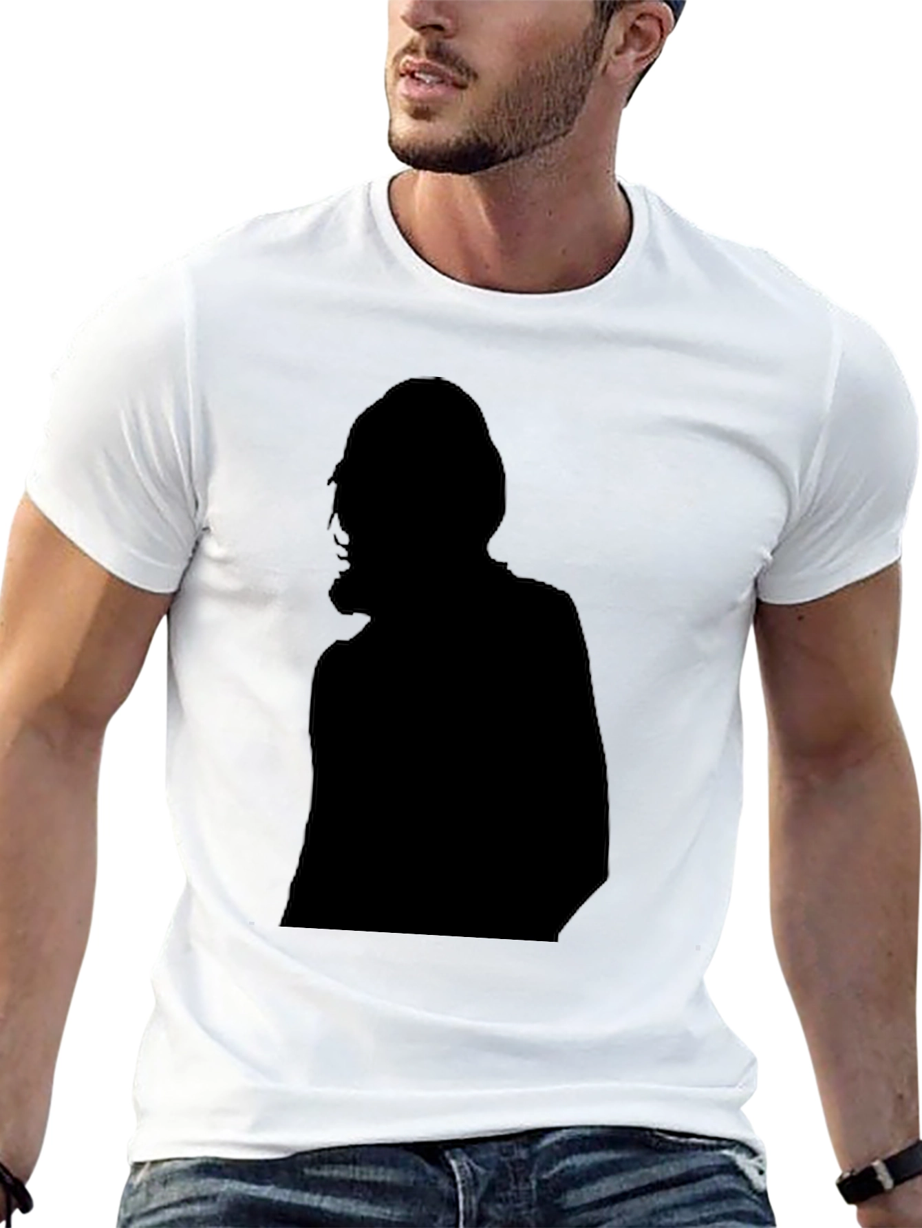 Silhouette Graphic Black Tee Shirt