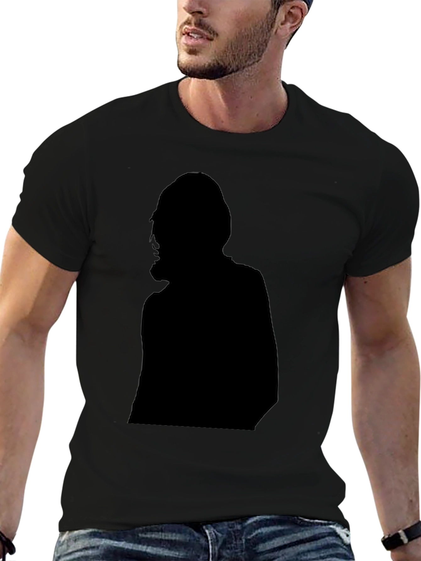 Silhouette Graphic Black Tee Shirt