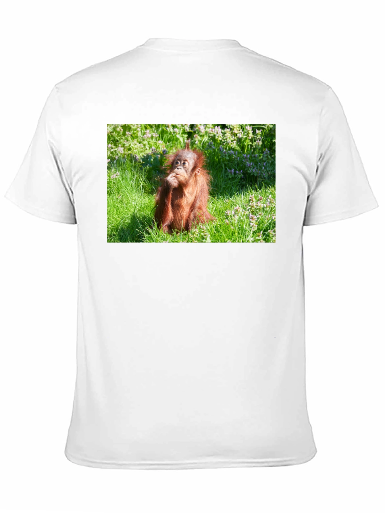 Orangutan in Grass Black T-Shirt