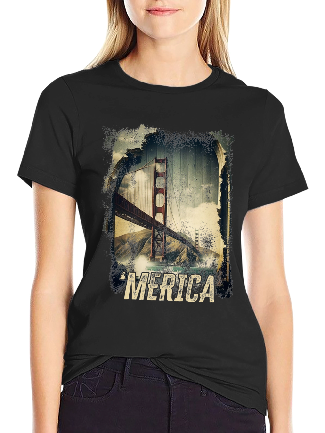 Golden Gate Bridge Merica T-Shirt