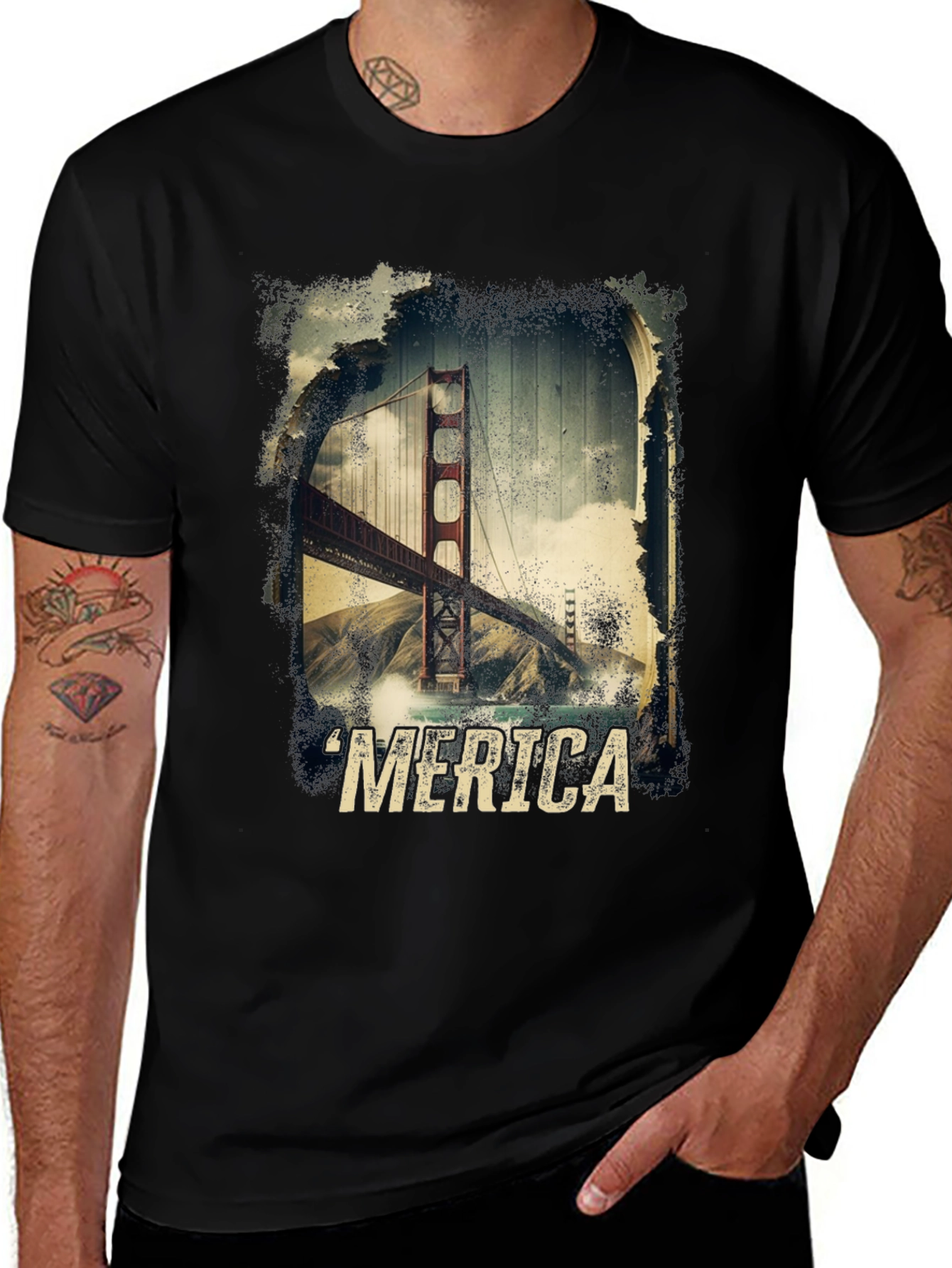 Golden Gate Bridge Merica T-Shirt