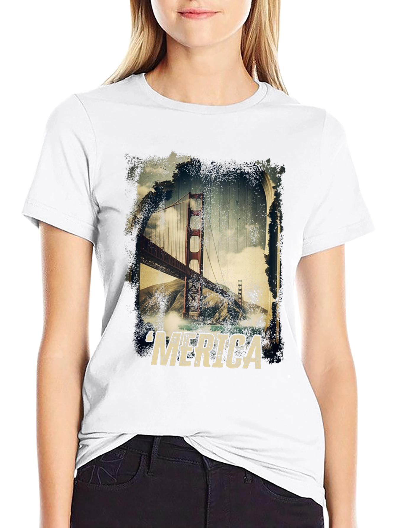 Golden Gate Bridge Merica T-Shirt