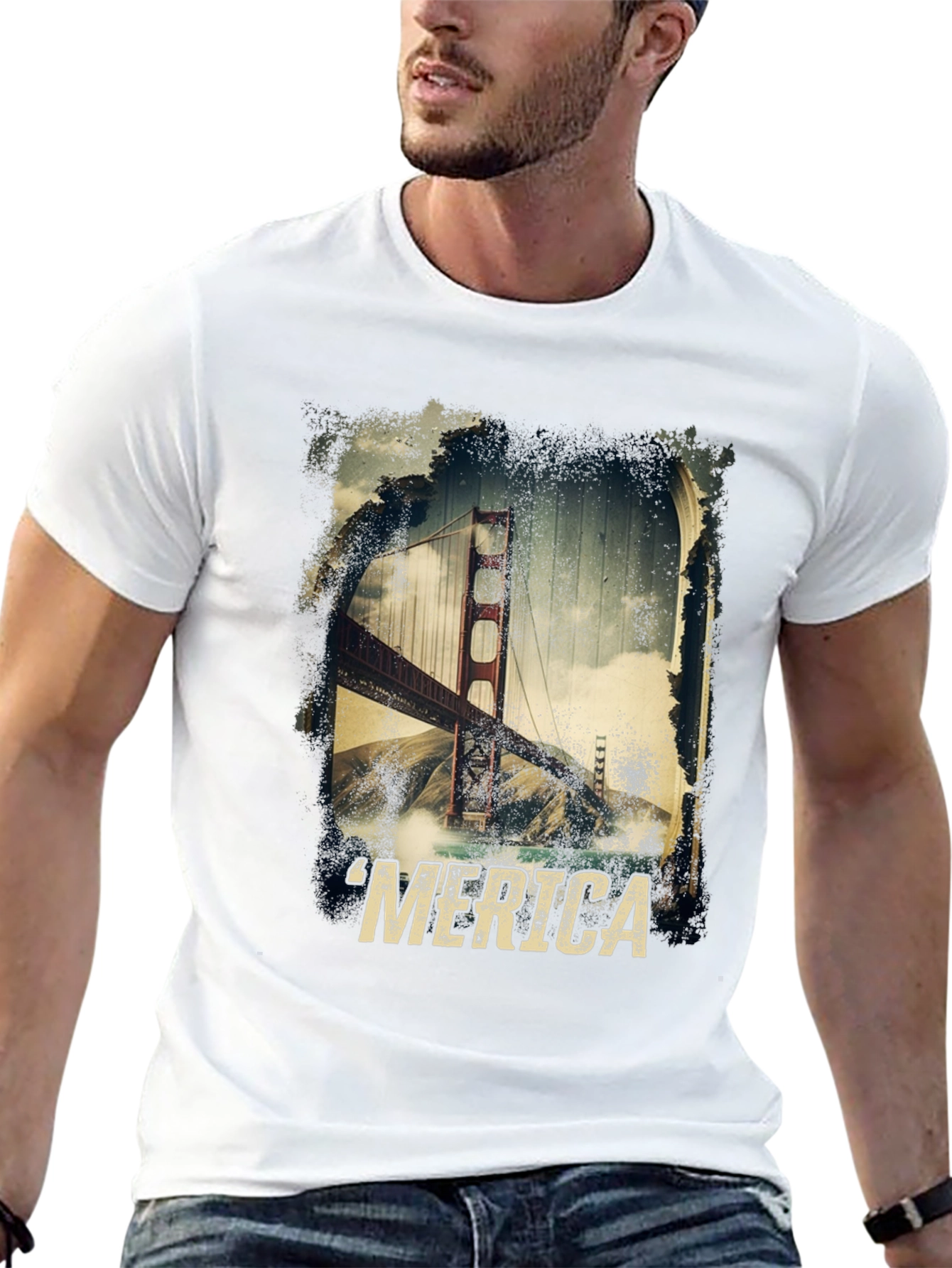 Golden Gate Bridge Merica T-Shirt