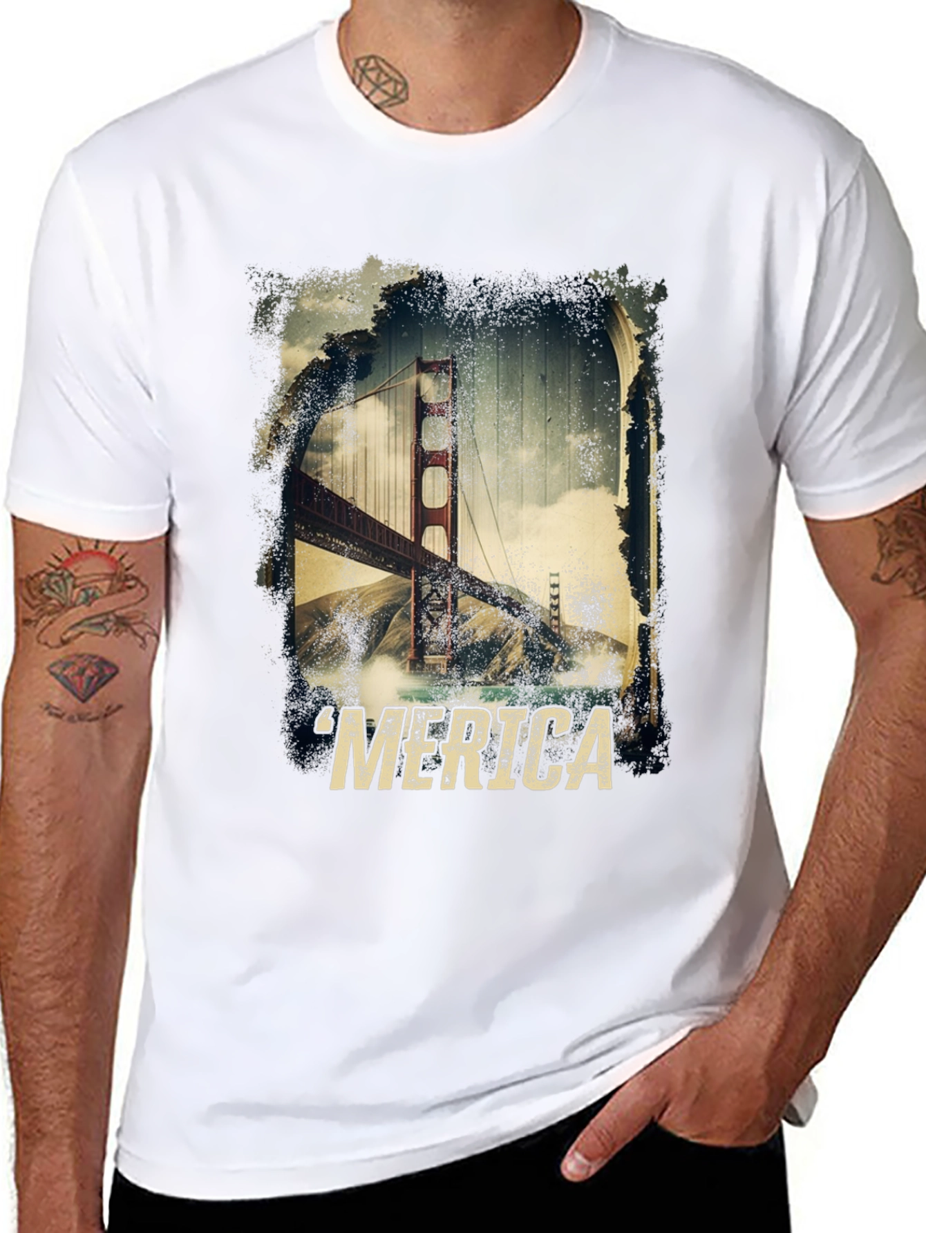 Golden Gate Bridge Merica T-Shirt