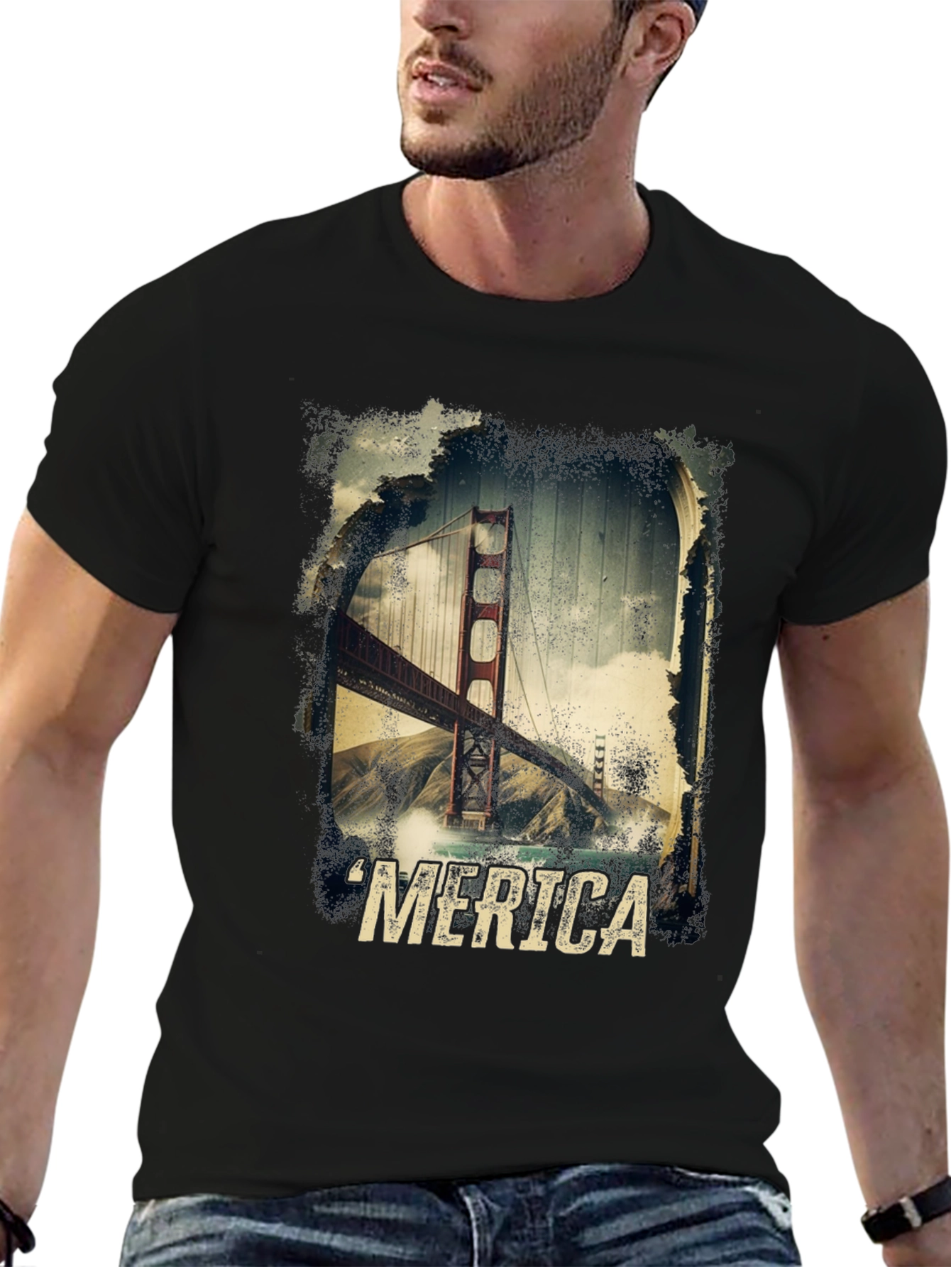 Golden Gate Bridge Merica T-Shirt