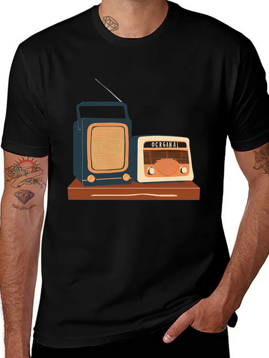 Vintage Radio Graphic Tee - Retro Style