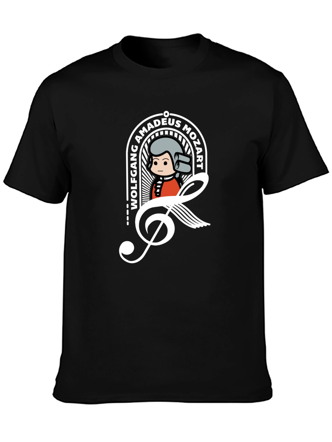 Mozart Treble Clef Graphic Tee - Black T-Shirt