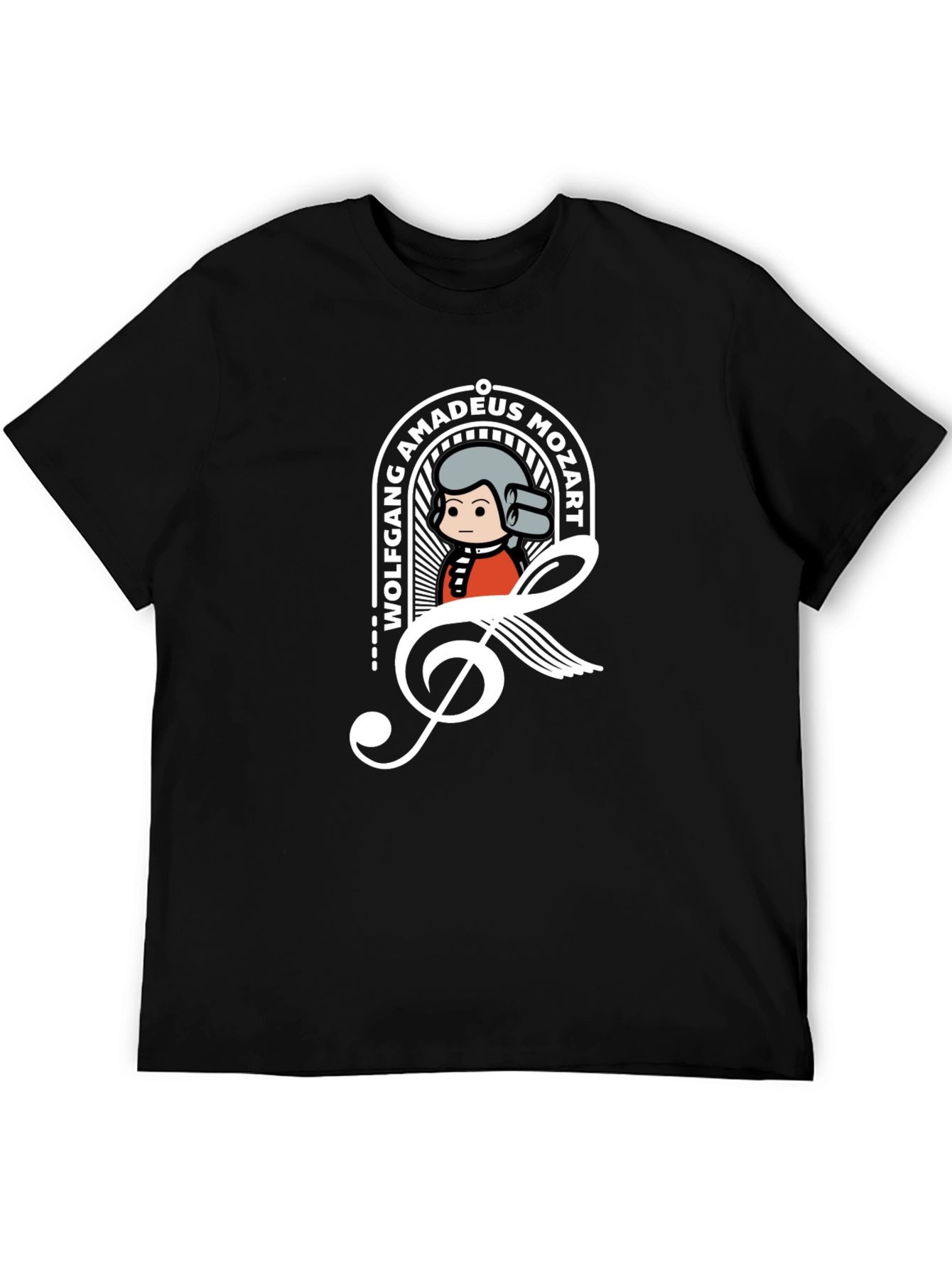 Mozart Treble Clef Graphic Tee - Black T-Shirt
