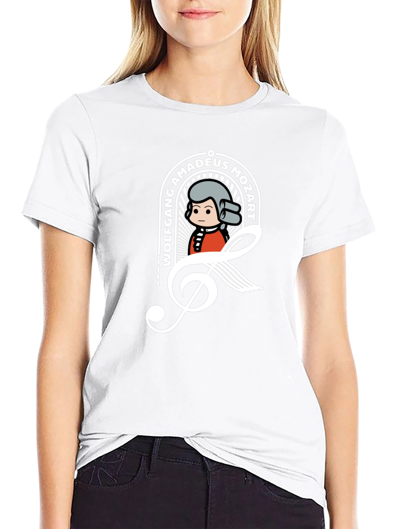 Mozart Treble Clef Graphic Tee - Black T-Shirt