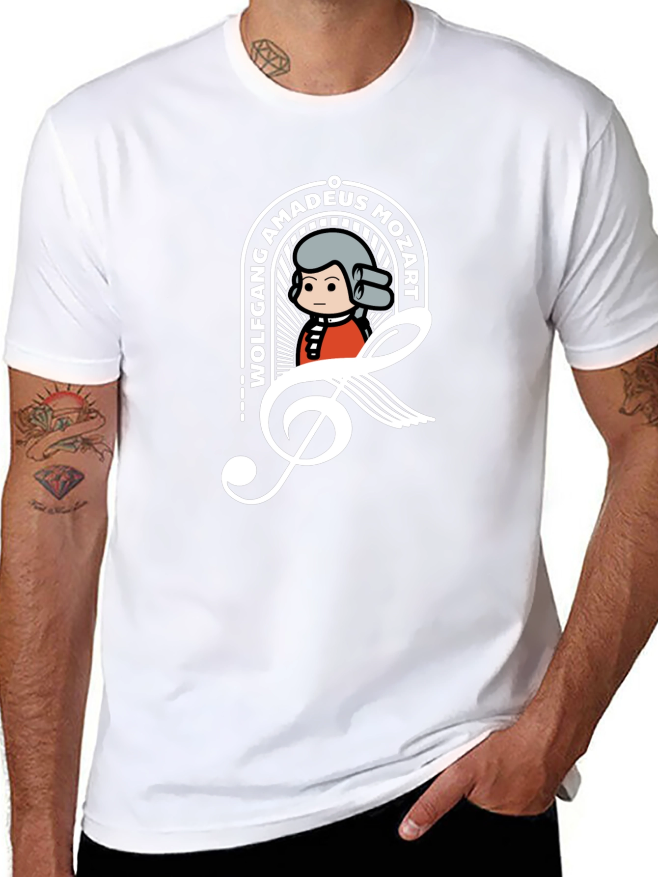 Mozart Treble Clef Graphic Tee - Black T-Shirt