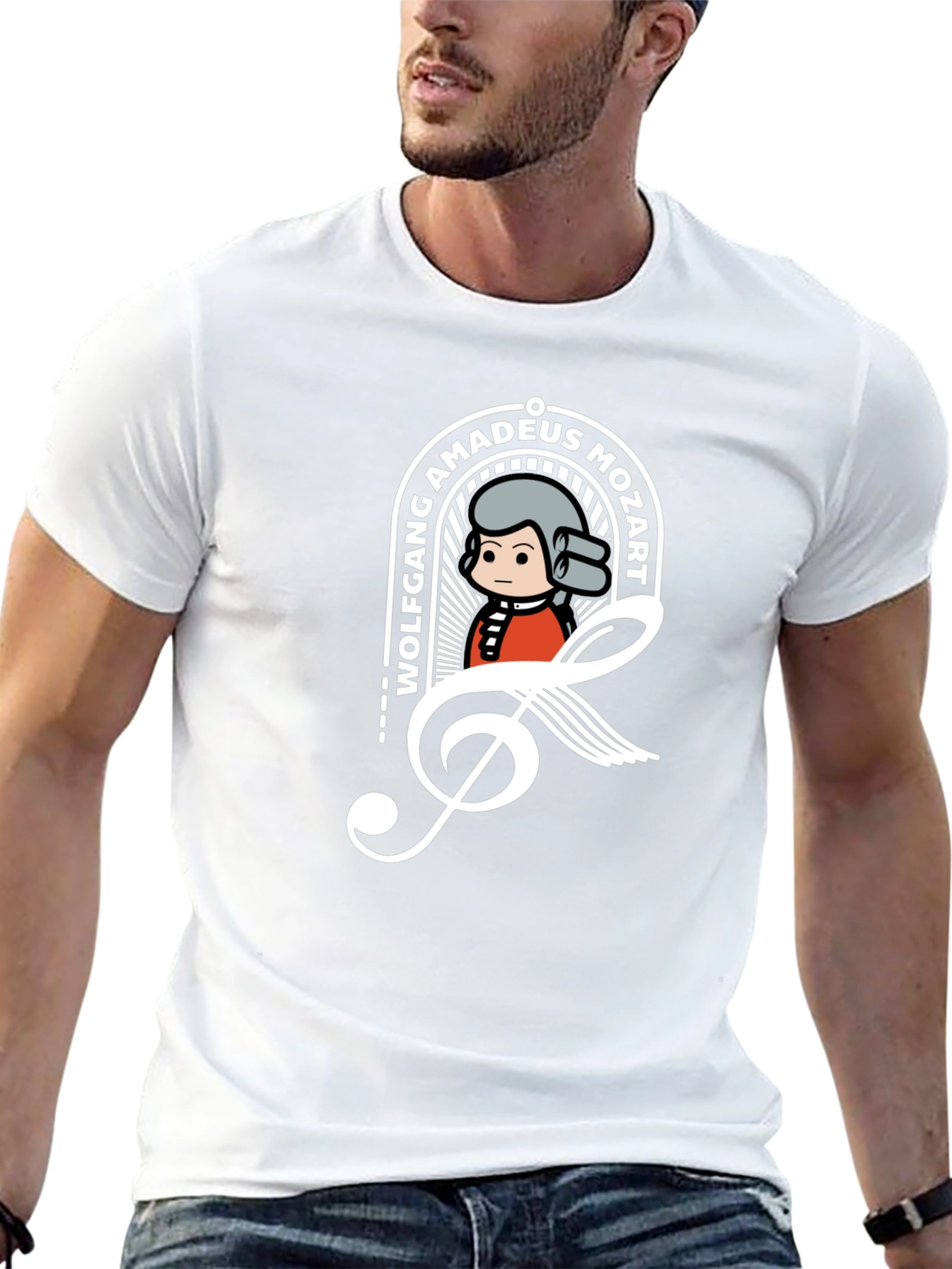 Mozart Treble Clef Graphic Tee - Black T-Shirt