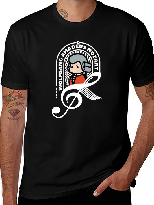 Mozart Treble Clef Graphic Tee - Black T-Shirt
