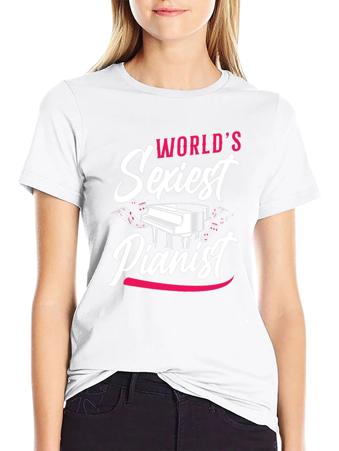 Worlds Sexiest Pianist Black T-Shirt