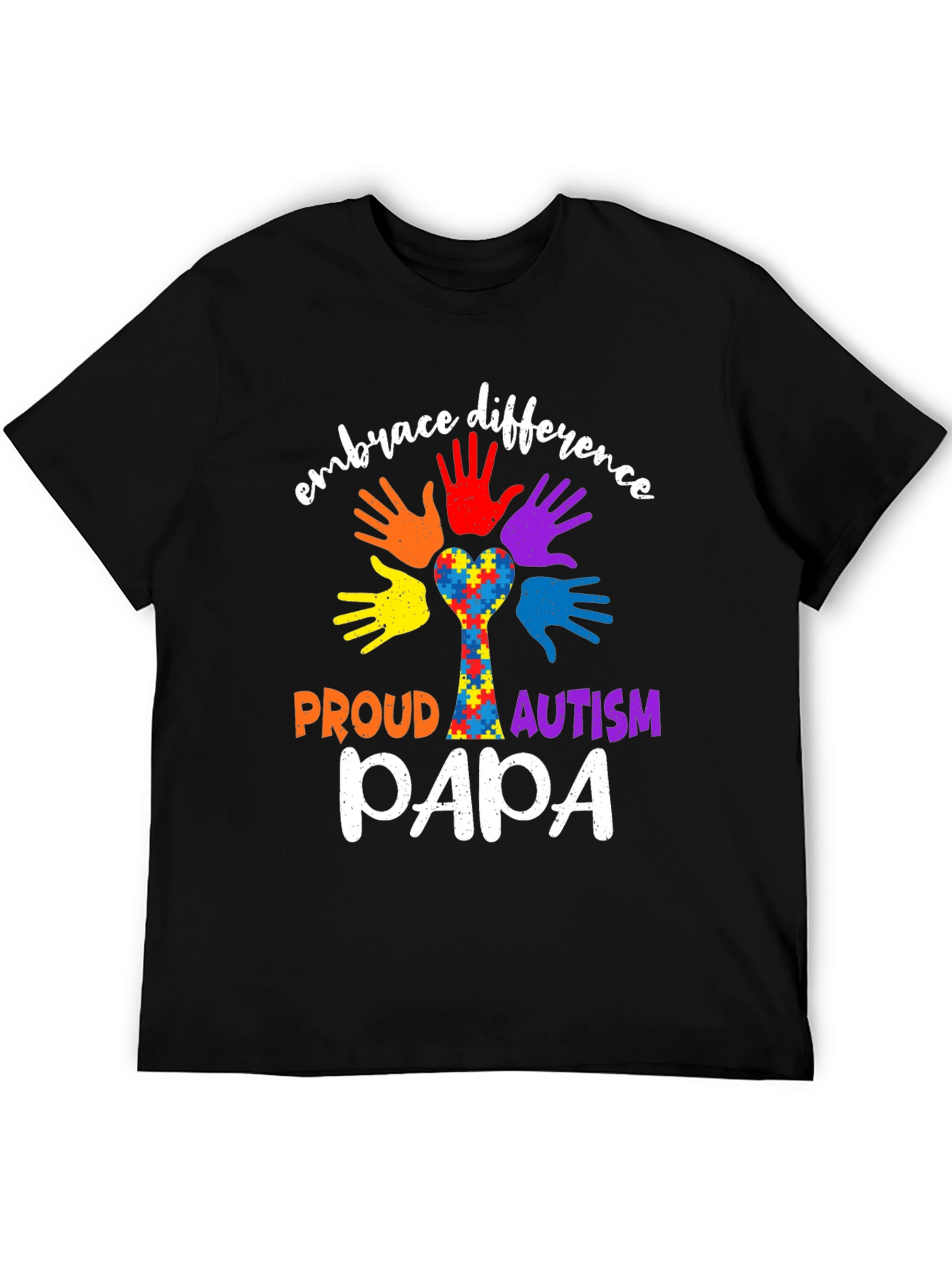 Proud Autism Papa Embrace Difference T-Shirt