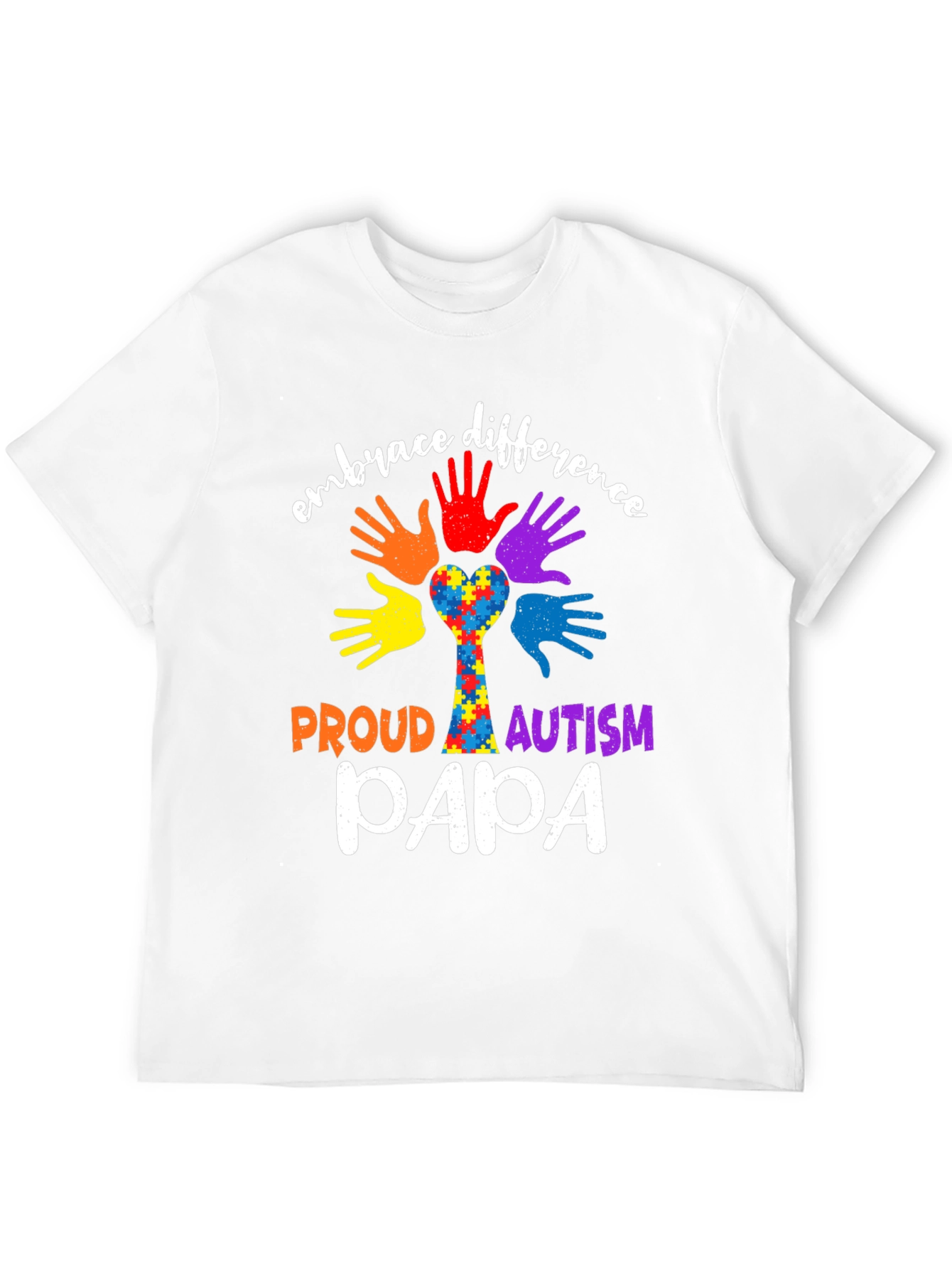 Proud Autism Papa Embrace Difference T-Shirt