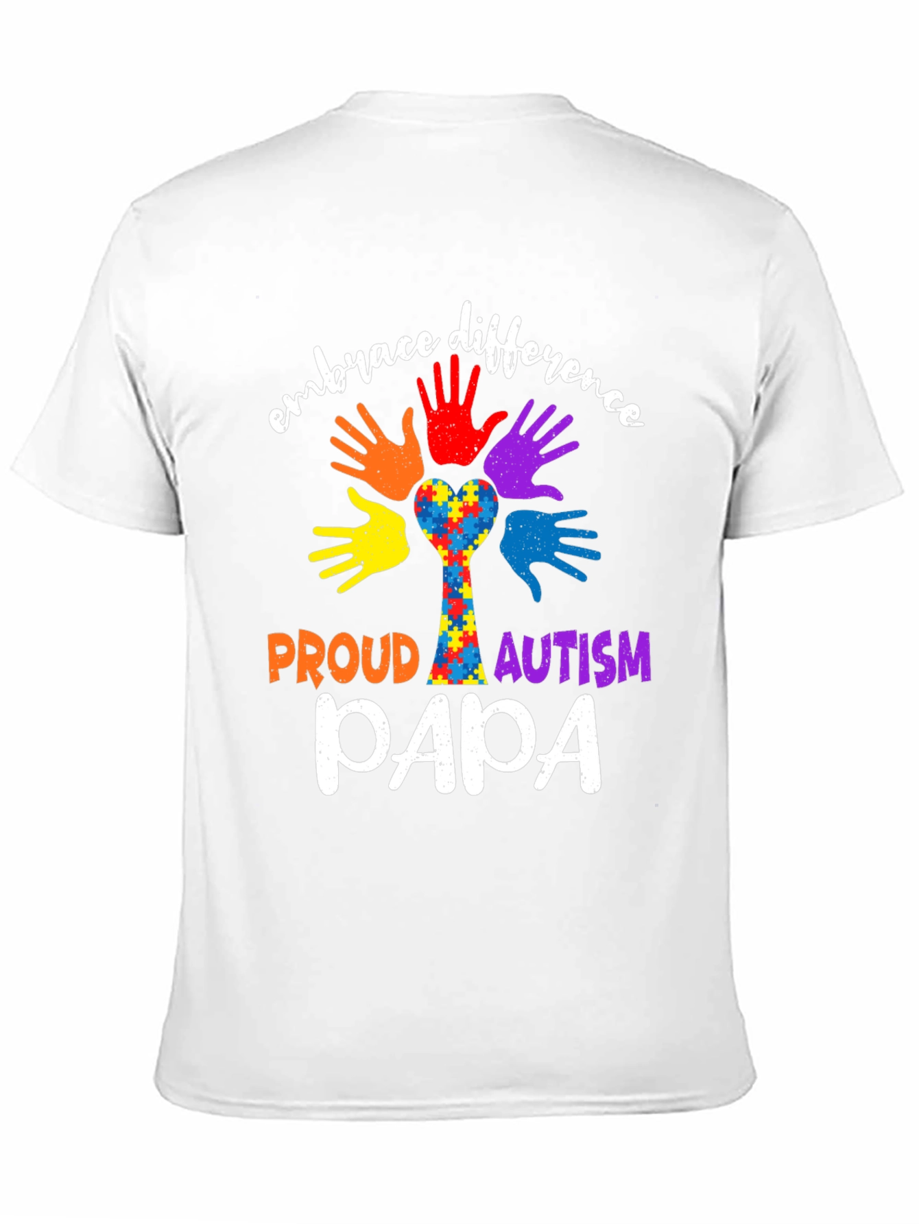 Proud Autism Papa Embrace Difference T-Shirt