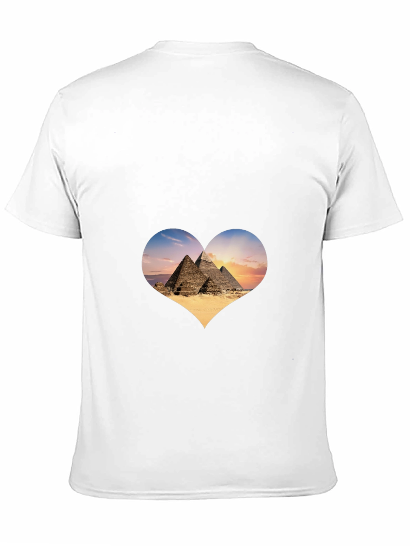 Egypt Pyramids Heart Graphic T-Shirt - Mens Black Tee
