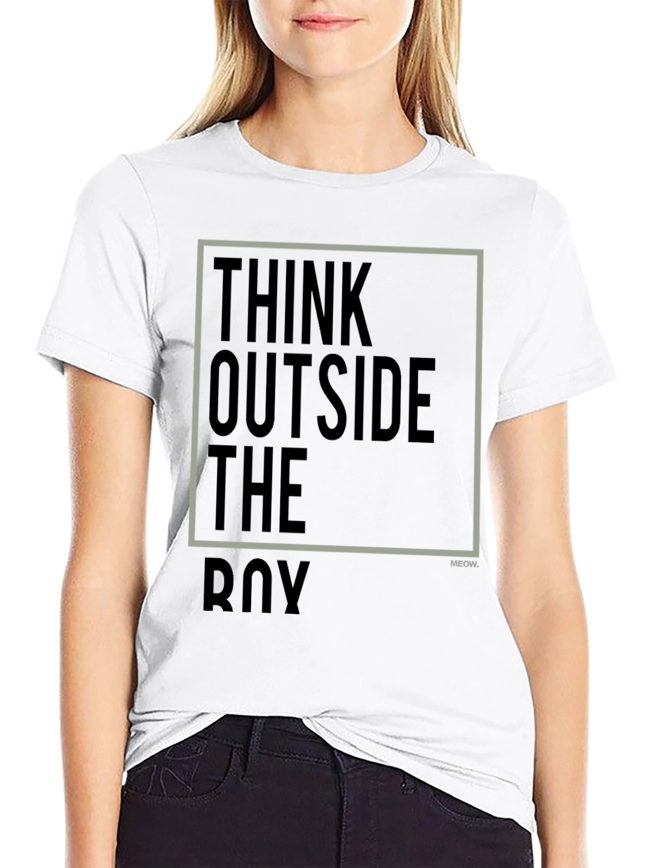 Think Outside The Box Black Graphic Tee